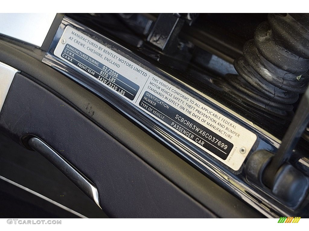 2006 Bentley Continental GT Standard Continental GT Model Info Tag Photos