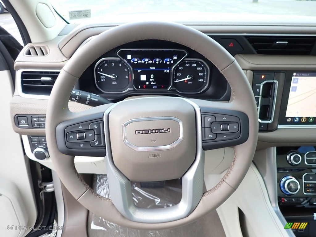 2021 GMC Yukon Denali 4WD Teak/­Light Shale Steering Wheel Photo #139789522