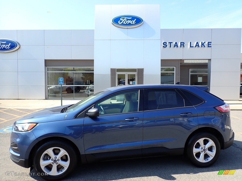 2019 Edge SE AWD - Blue Metallic / Dune photo #1