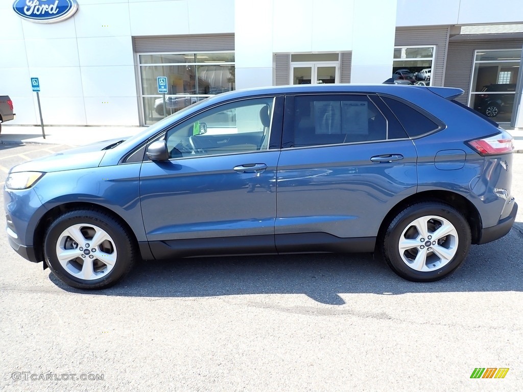 2019 Edge SE AWD - Blue Metallic / Dune photo #2