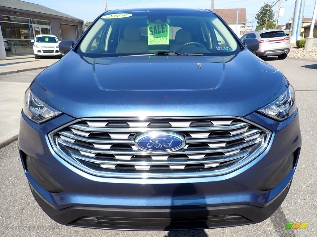2019 Edge SE AWD - Blue Metallic / Dune photo #9