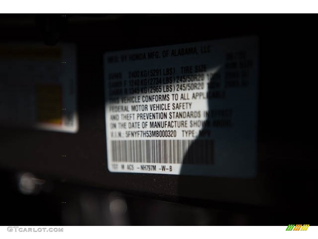 2021 Honda Passport EX-L Color Code Photos