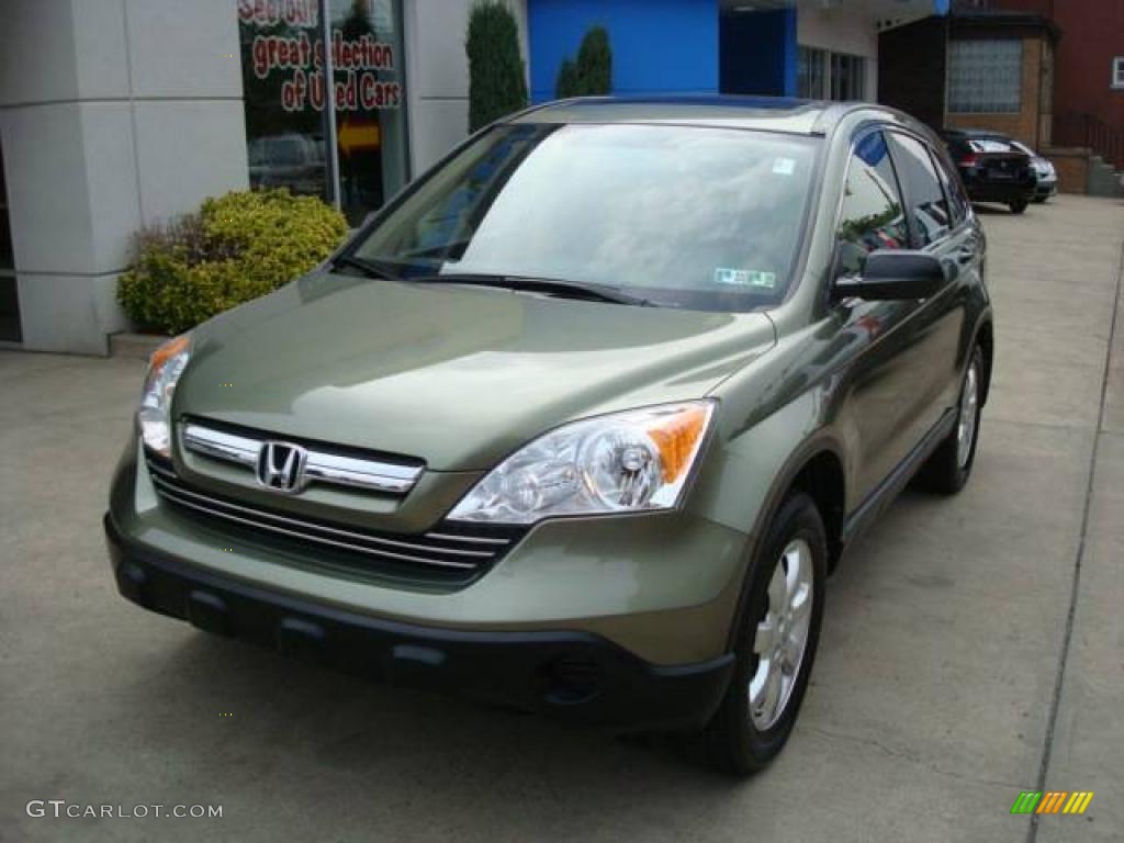 2008 CR-V EX 4WD - Green Tea Metallic / Ivory photo #8