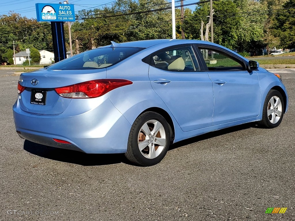 2012 Elantra GLS - Blue Sky Metallic / Beige photo #7