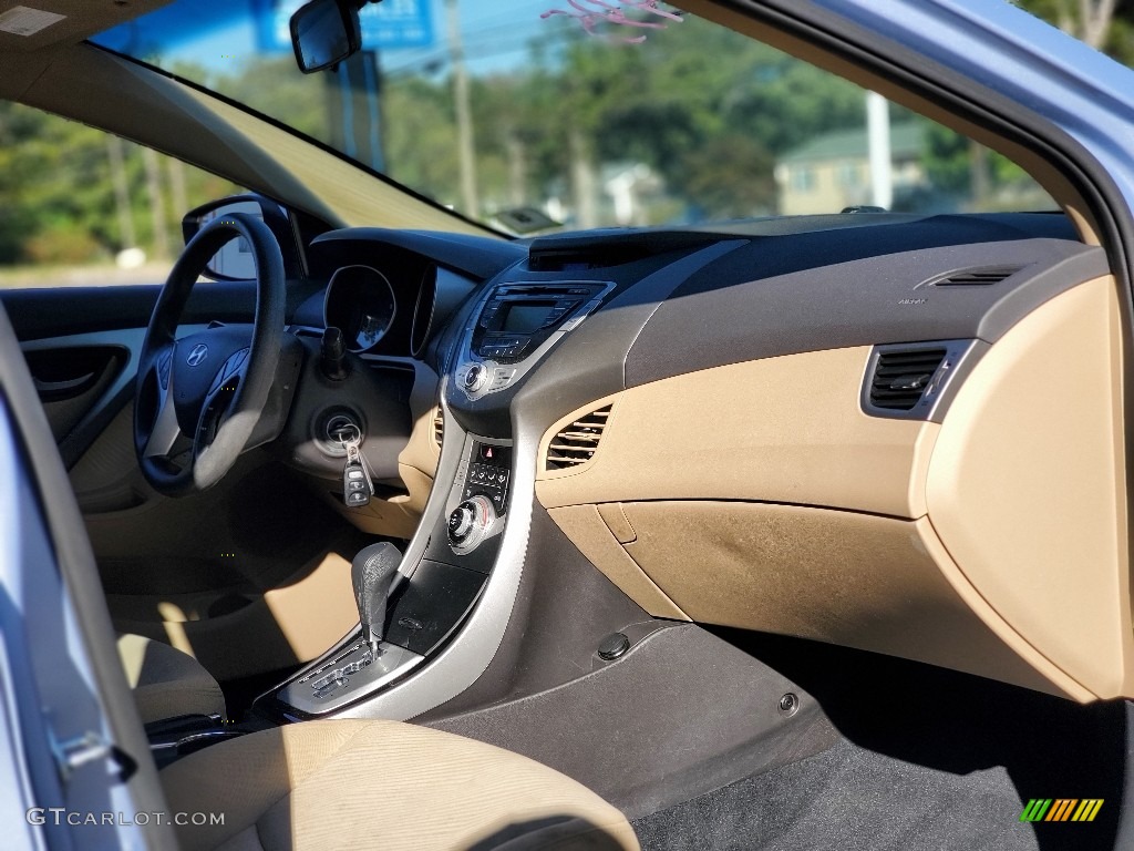 2012 Elantra GLS - Blue Sky Metallic / Beige photo #10