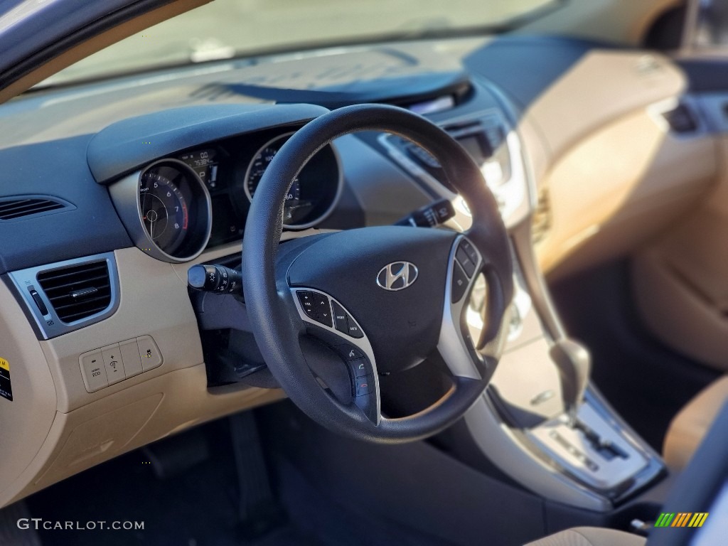 2012 Elantra GLS - Blue Sky Metallic / Beige photo #20