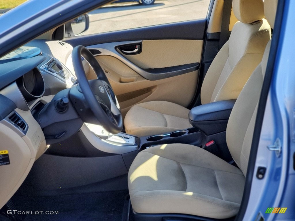 2012 Elantra GLS - Blue Sky Metallic / Beige photo #25