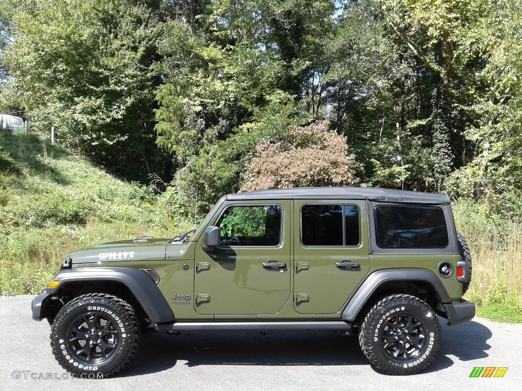 Sarge Green 2021 Jeep Wrangler Unlimited Willys 4x4 Exterior Photo #139807713