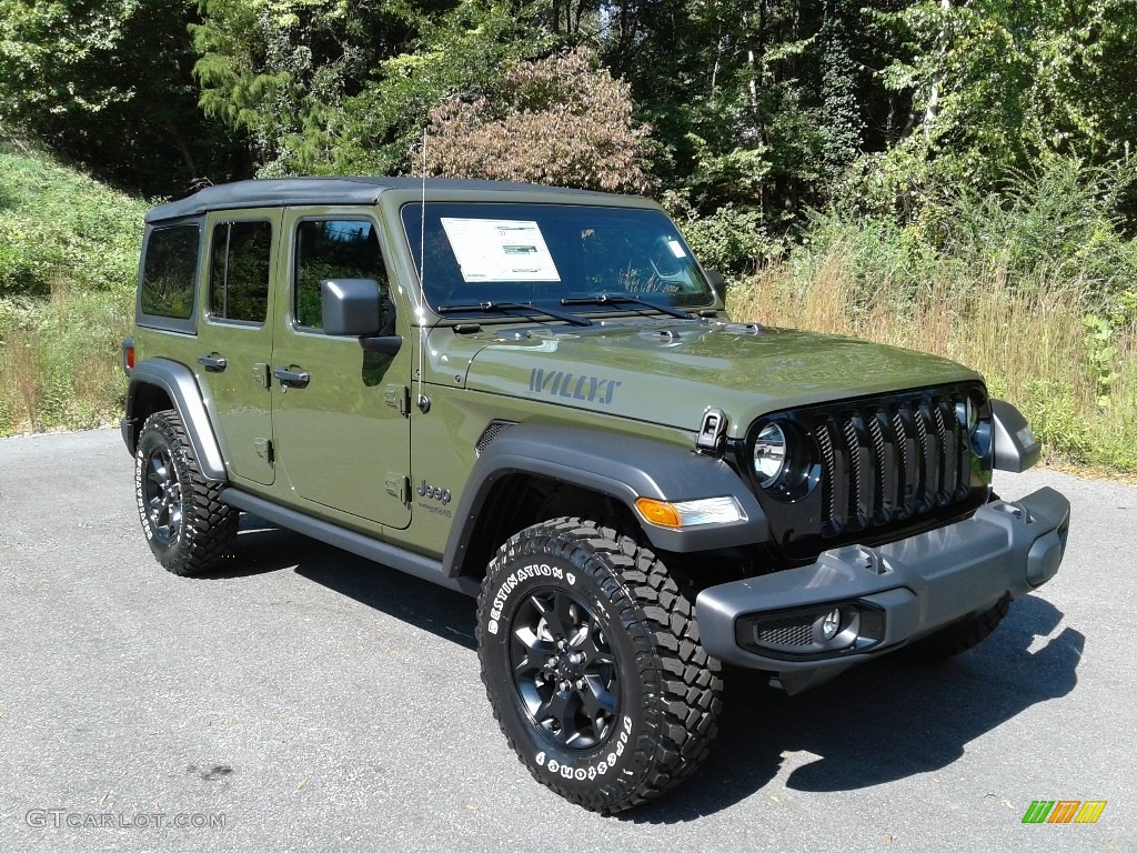 Sarge Green 2021 Jeep Wrangler Unlimited Willys 4x4 Exterior Photo #139807779