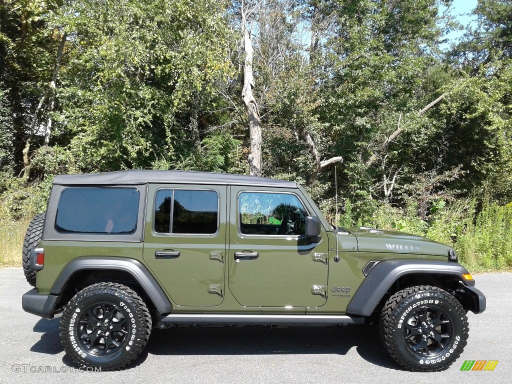 Sarge Green 2021 Jeep Wrangler Unlimited Willys 4x4 Exterior Photo #139807806