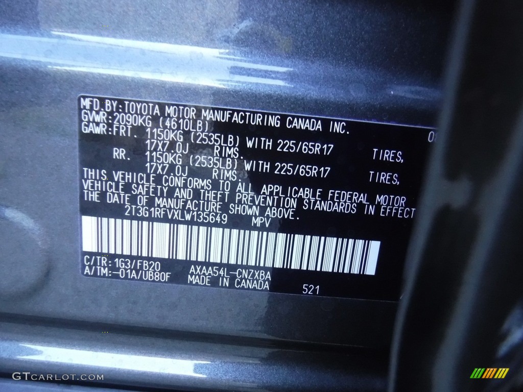 2020 RAV4 LE AWD - Magnetic Gray Metallic / Light Gray photo #29