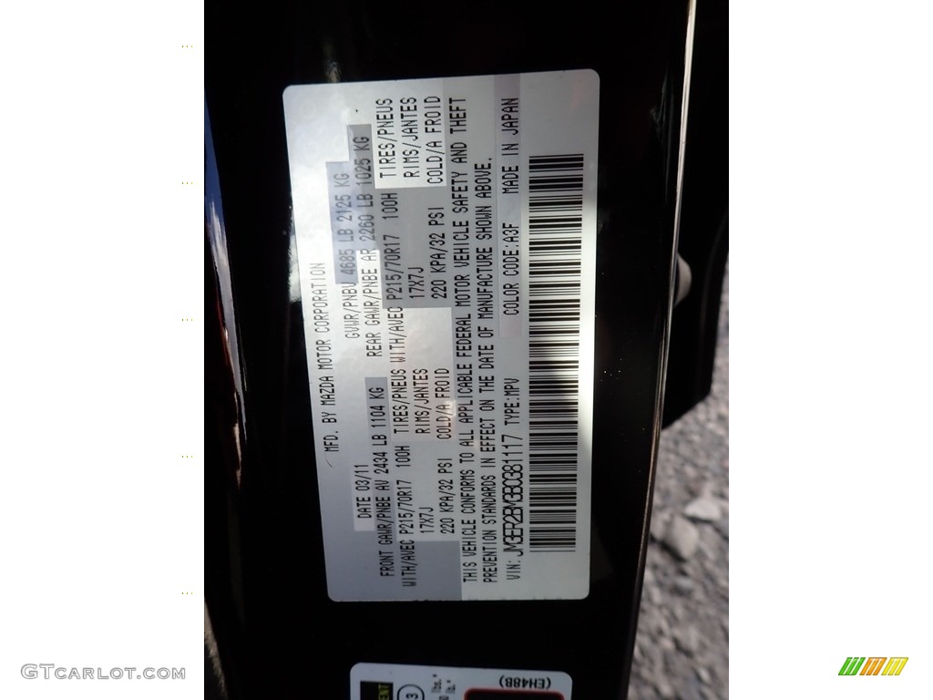 2011 CX-7 i Sport - Brilliant Black / Black photo #14
