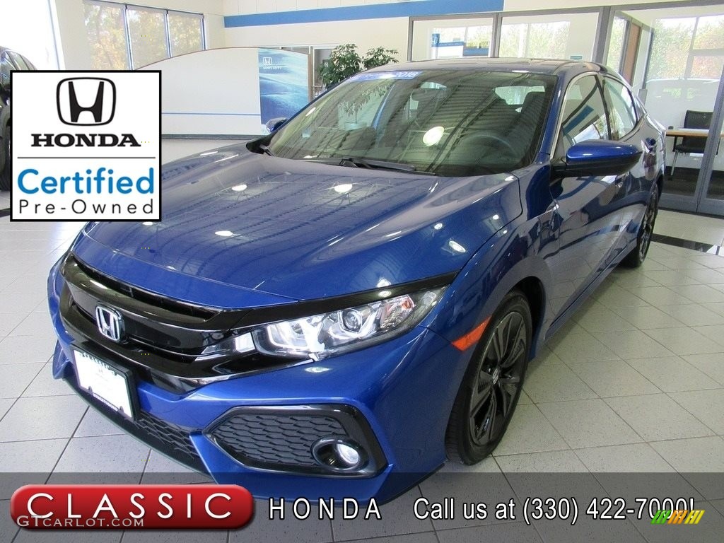 2018 Civic EX Hatchback - Aegean Blue Metallic / Black photo #1