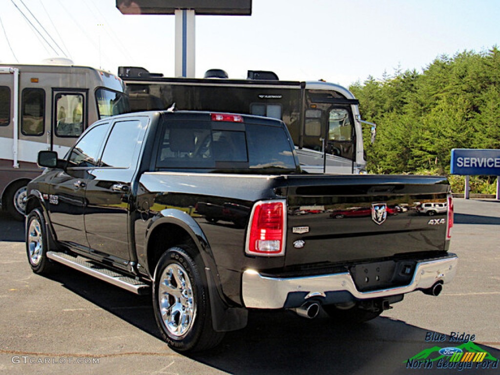 2018 1500 Laramie Crew Cab 4x4 - Brilliant Black Crystal Pearl / Canyon Brown/Light Frost Beige photo #3