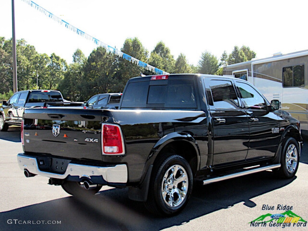 2018 1500 Laramie Crew Cab 4x4 - Brilliant Black Crystal Pearl / Canyon Brown/Light Frost Beige photo #5