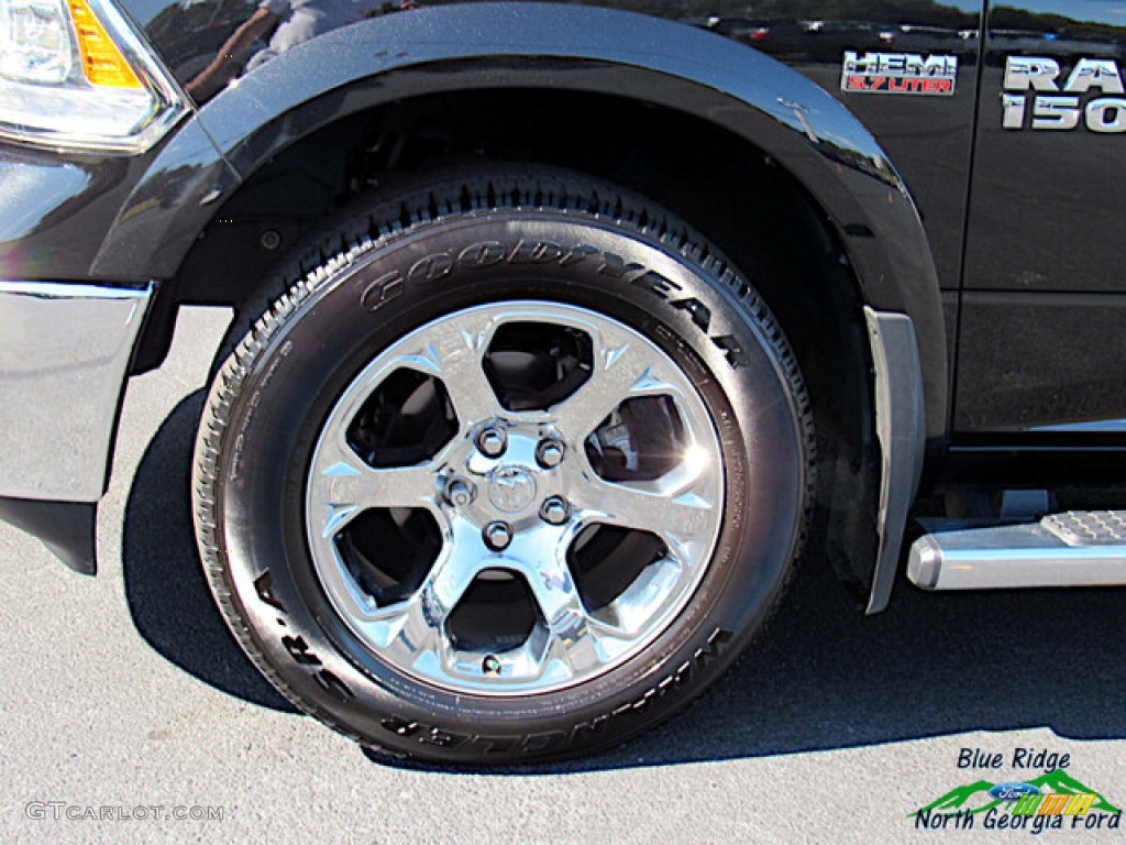 2018 1500 Laramie Crew Cab 4x4 - Brilliant Black Crystal Pearl / Canyon Brown/Light Frost Beige photo #9