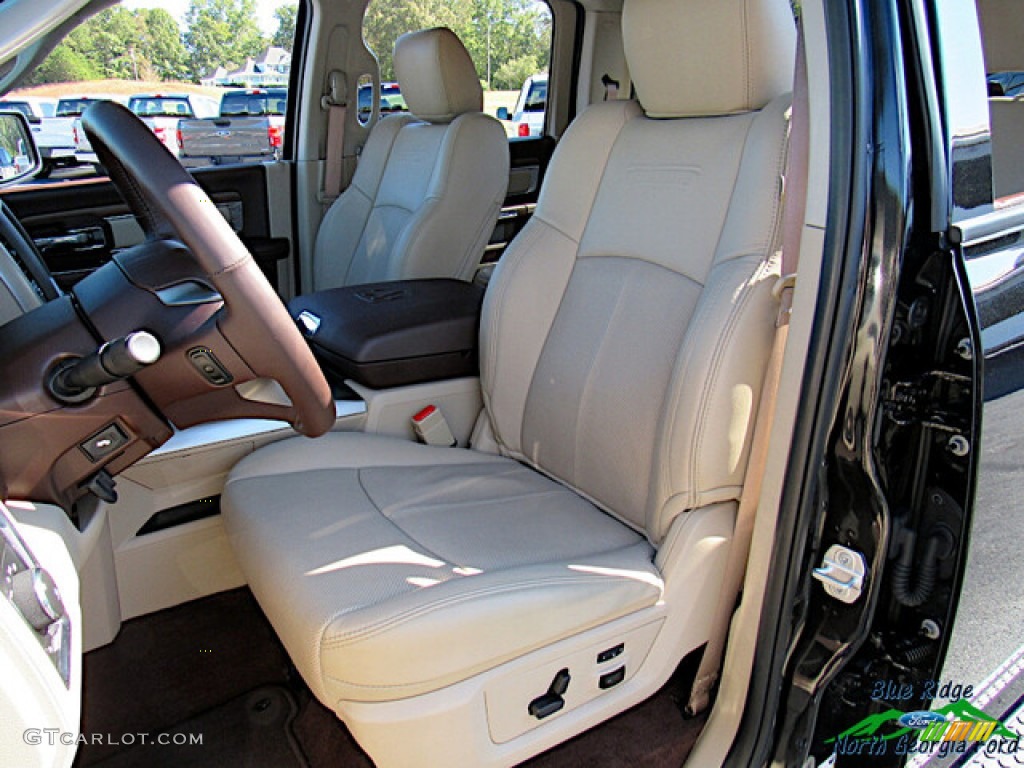 2018 1500 Laramie Crew Cab 4x4 - Brilliant Black Crystal Pearl / Canyon Brown/Light Frost Beige photo #11