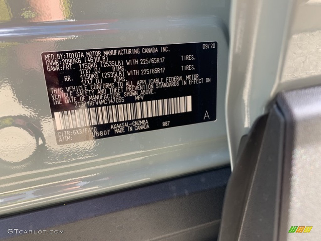 2021 RAV4 Color Code 6X3 for Lunar Rock Photo #139813611