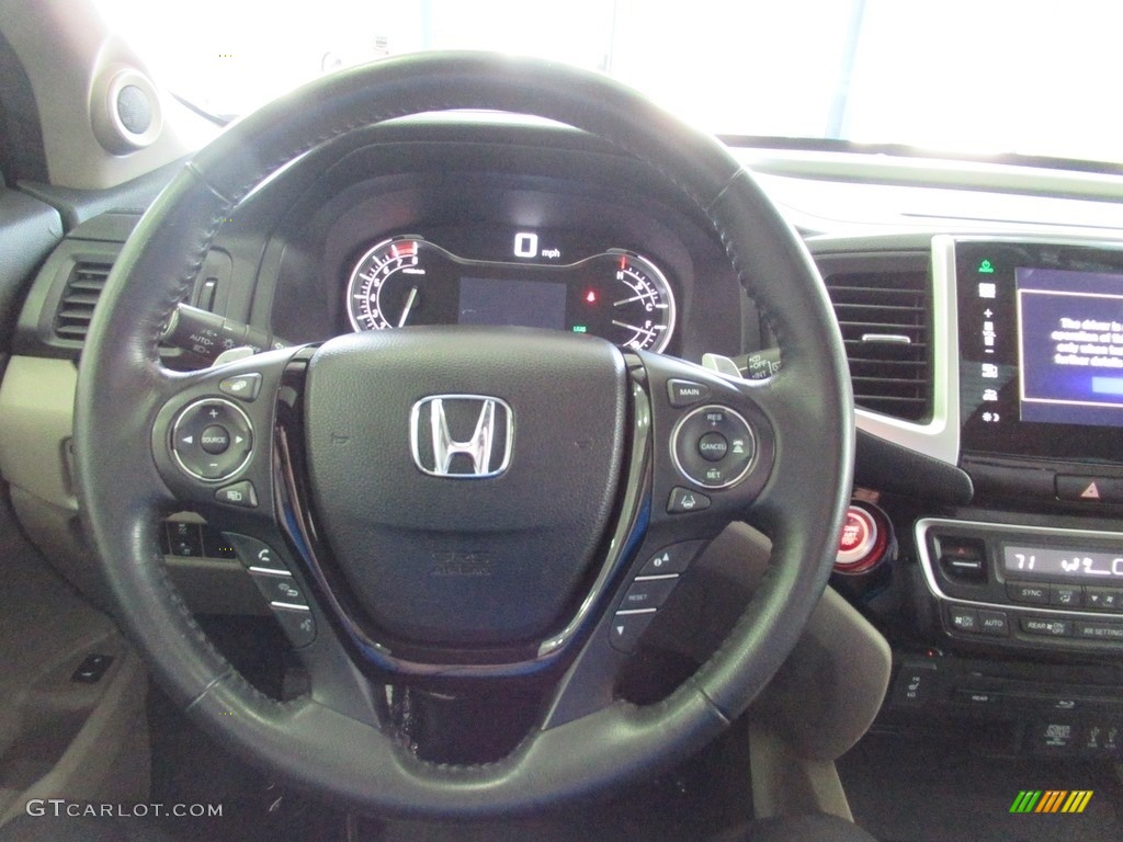 2016 Honda Pilot Touring AWD Black Steering Wheel Photo #139814187
