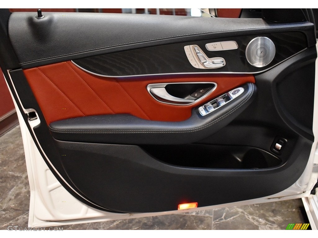 2017 Mercedes-Benz C 300 4Matic Sedan Cranberry Red/Black Door Panel Photo #139814742
