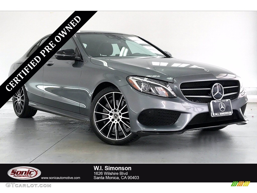 2018 C 300 4Matic Sedan - Selenite Grey Metallic / Black photo #1