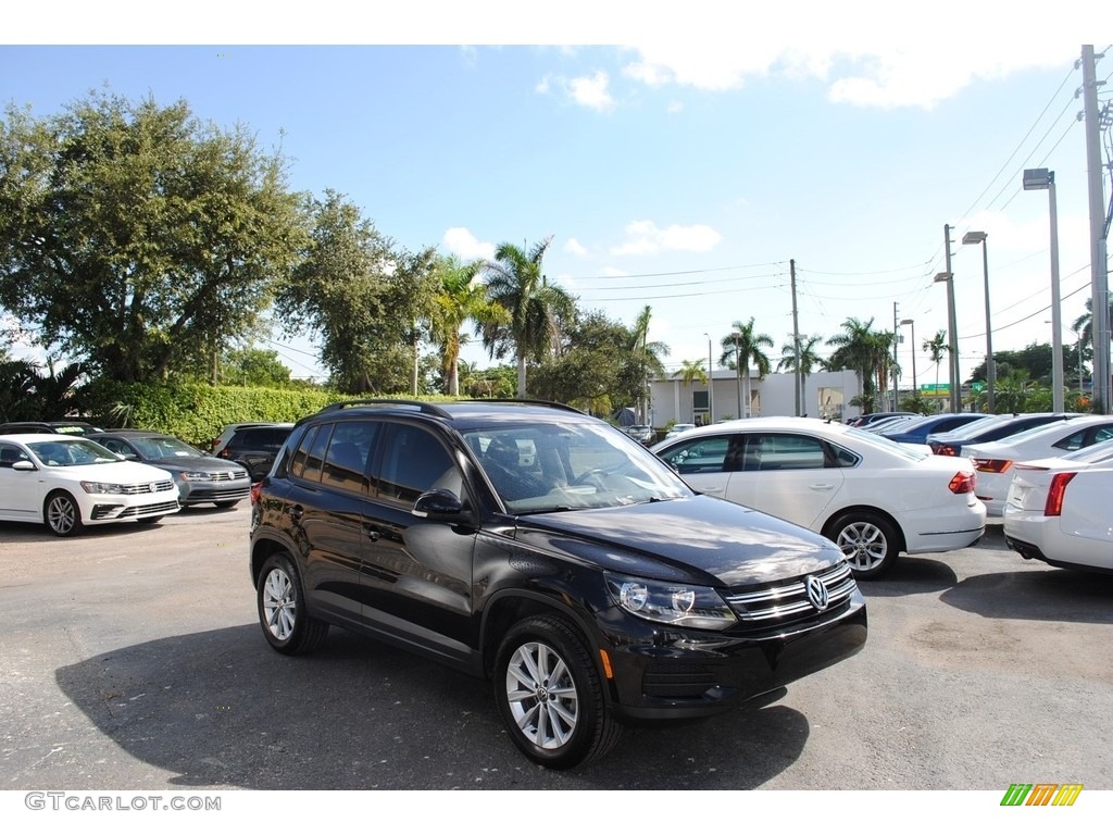 2018 Tiguan Limited 2.0T - Deep Black Pearl / Charcoal Black photo #1
