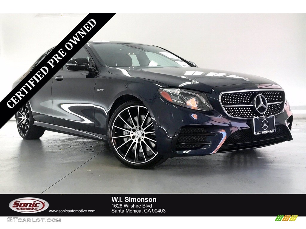 2018 E 43 AMG 4Matic Sedan - Lunar Blue Metallic / Nut Brown/Black photo #1