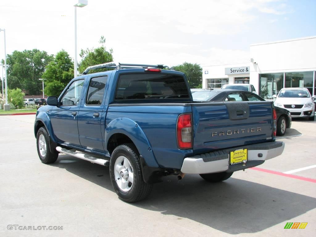 2001 Frontier SE V6 Crew Cab - Electric Blue Metallic / Gray photo #3