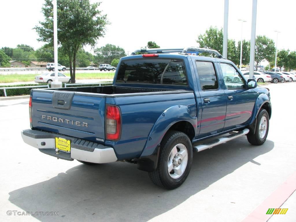 2001 Frontier SE V6 Crew Cab - Electric Blue Metallic / Gray photo #5