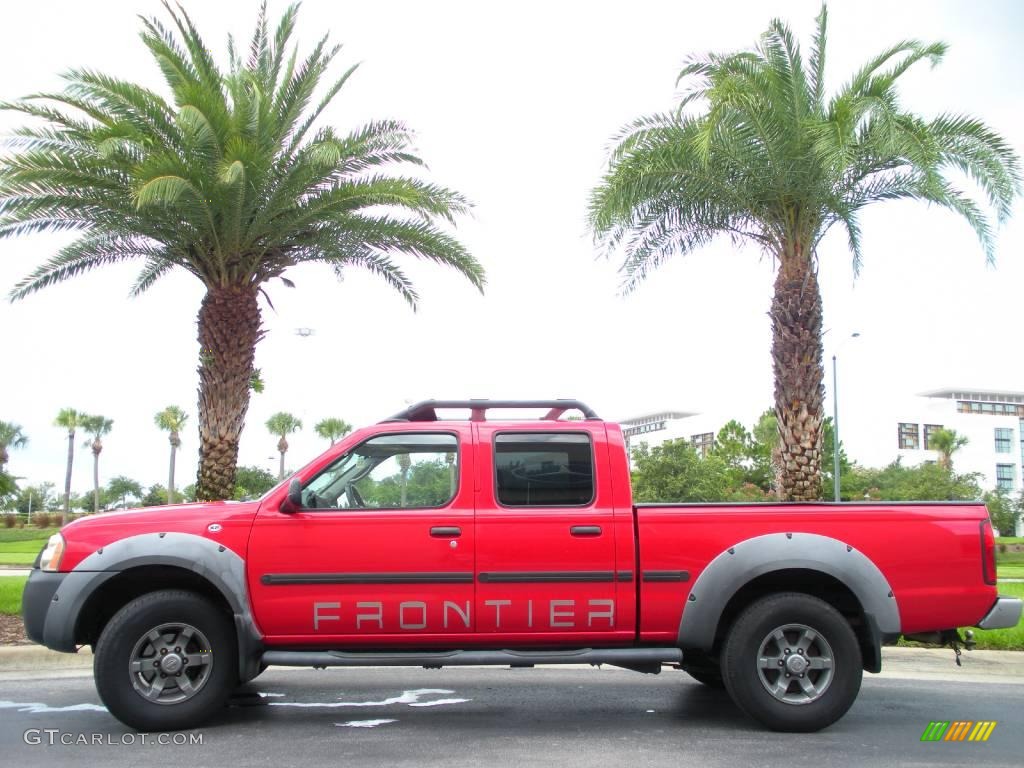 2002 Frontier XE Crew Cab - Aztec Red / Gray photo #1