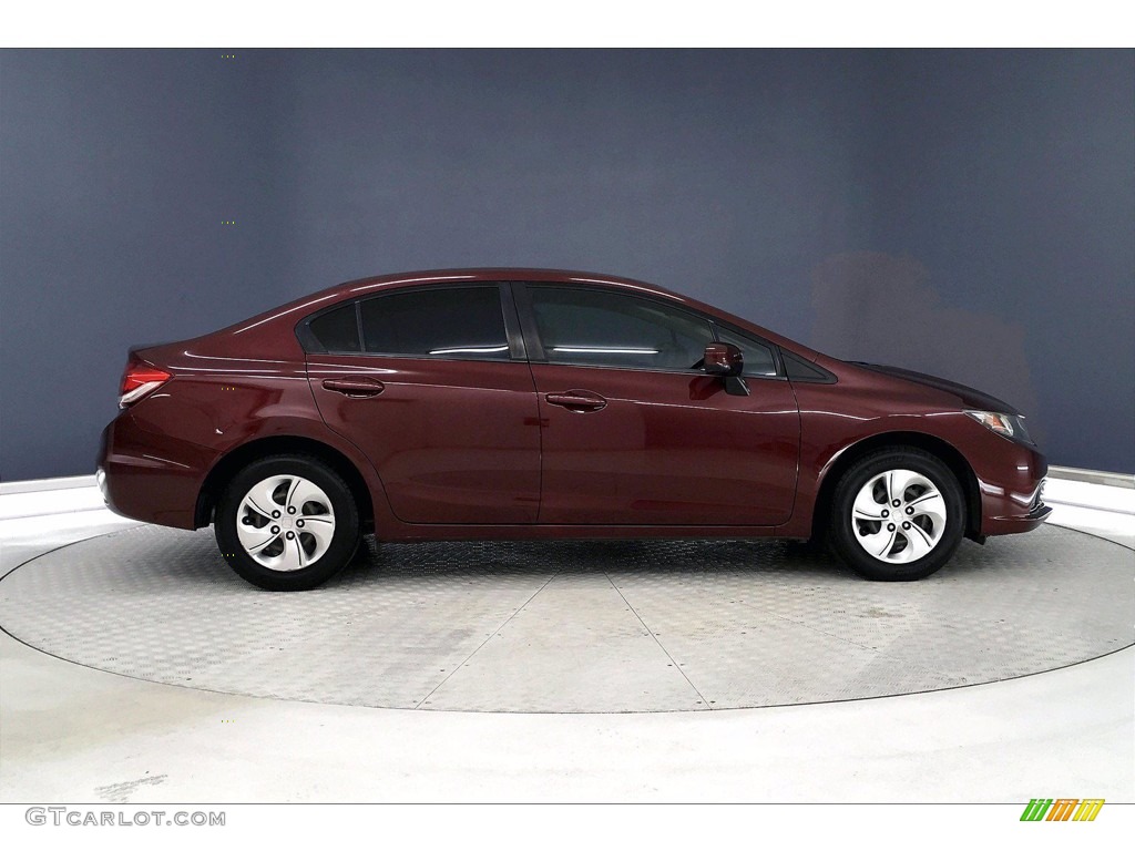 2014 Civic LX Sedan - Crimson Pearl / Gray photo #14