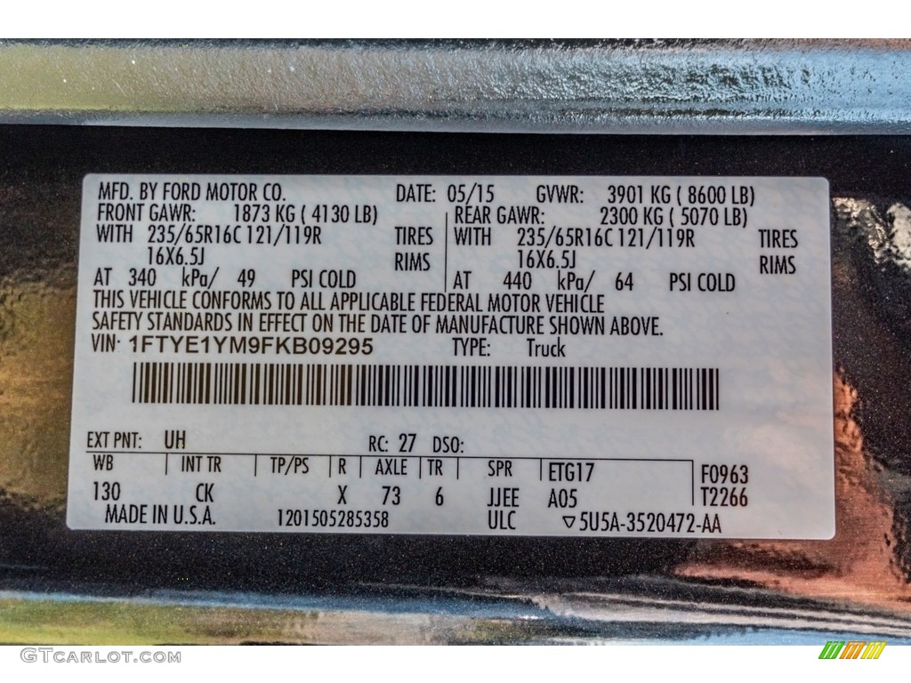 2015 Transit Color Code UH for Tuxedo Black Metallic Photo #139837329