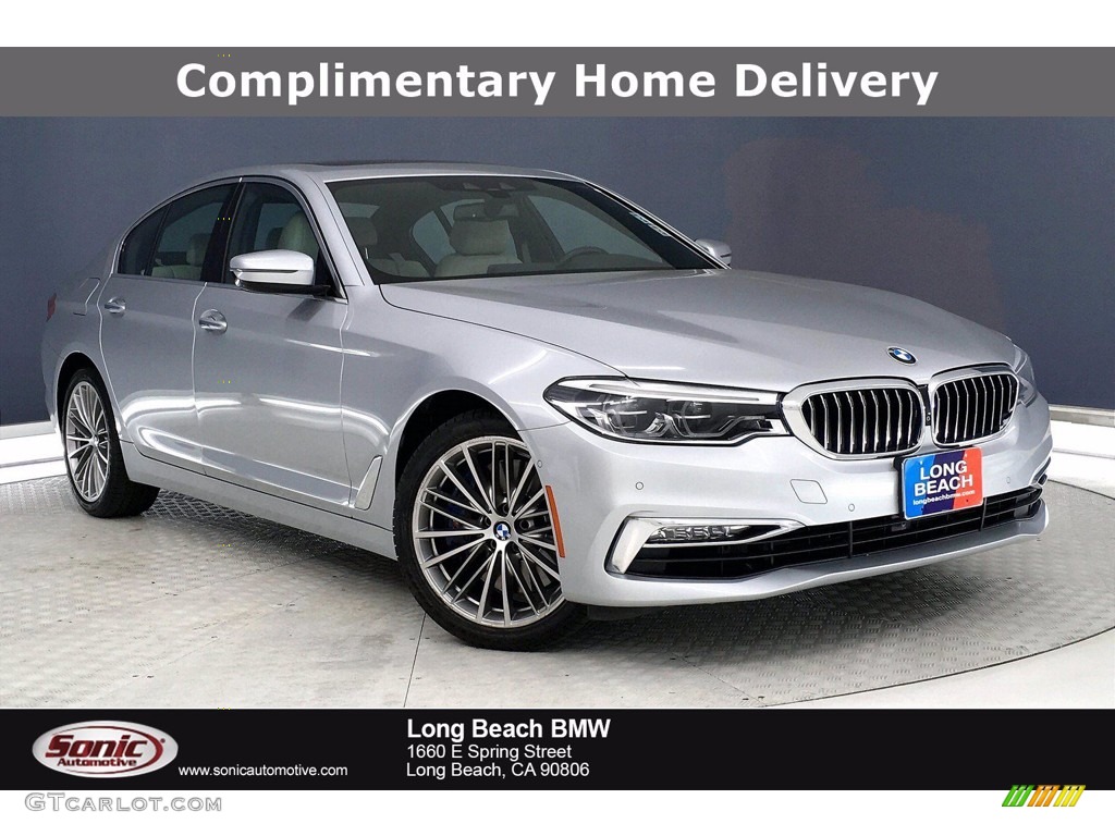 2017 5 Series 540i Sedan - Glacier Silver Metallic / Ivory White photo #1
