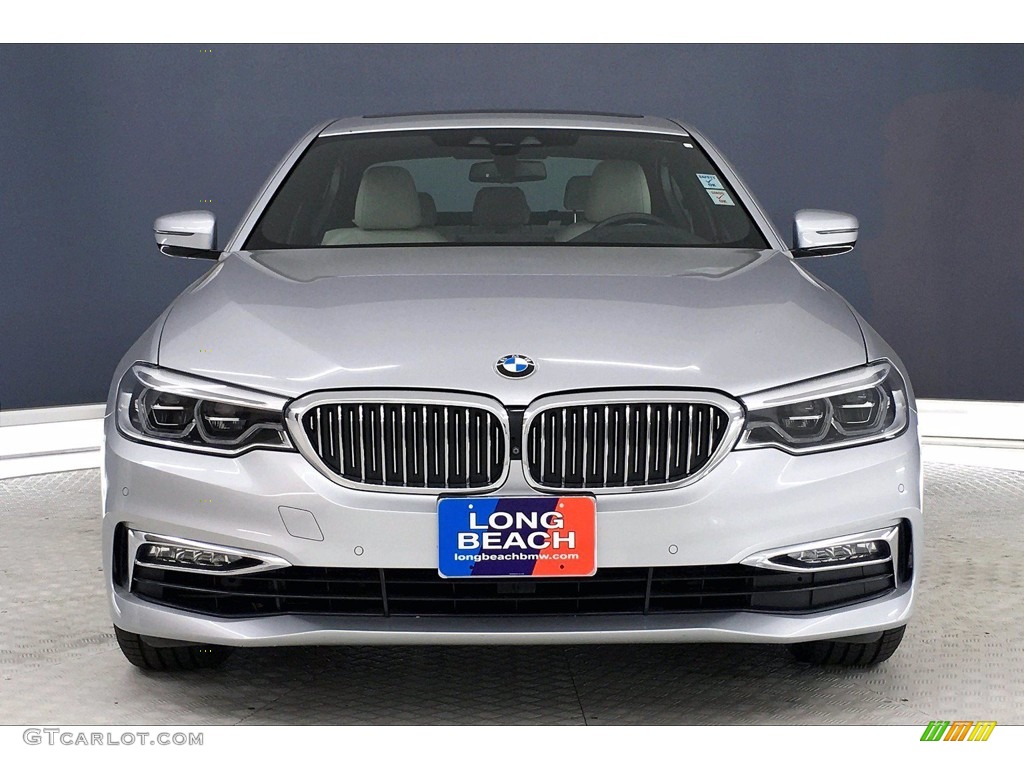 2017 5 Series 540i Sedan - Glacier Silver Metallic / Ivory White photo #2