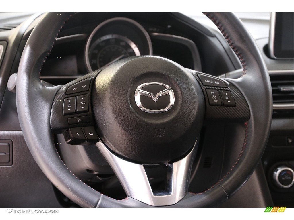 2015 Mazda MAZDA3 i Grand Touring 4 Door Black Steering Wheel Photo #139839602