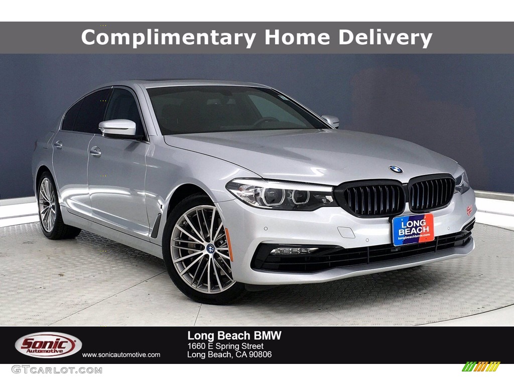 2018 5 Series 530e iPerfomance Sedan - Glacier Silver Metallic / Black photo #1