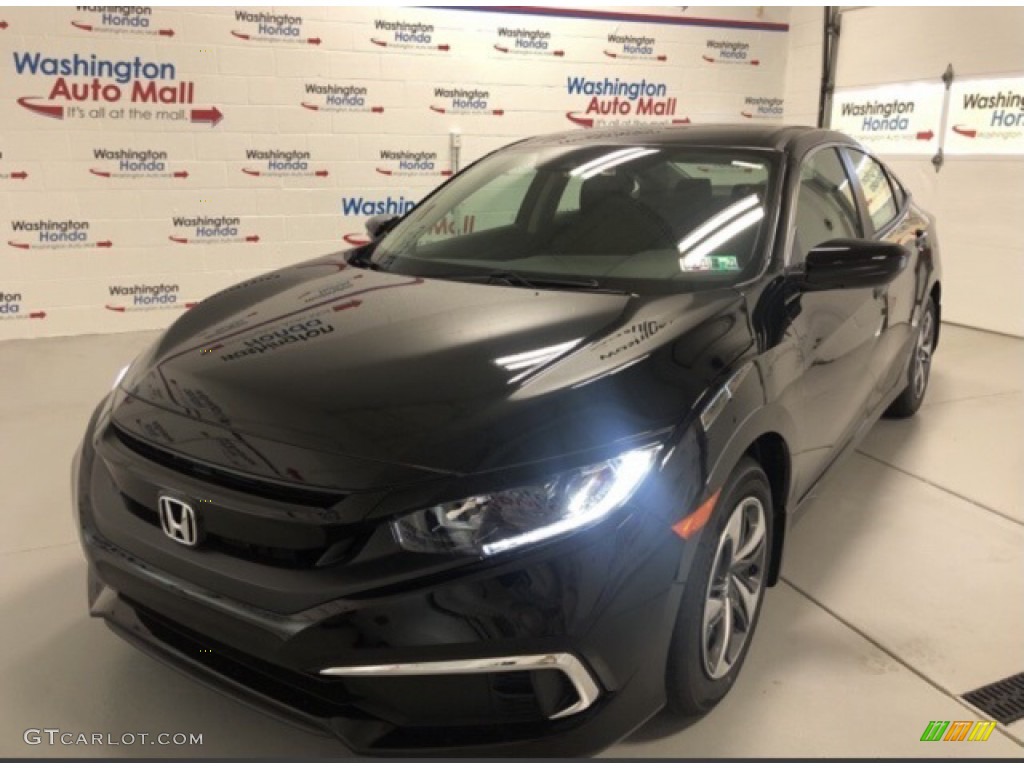 2020 Civic Sport Sedan - Crystal Black Pearl / Black photo #1