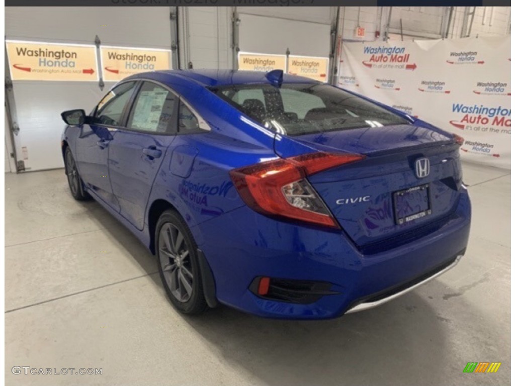 2020 Civic LX Sedan - Aegean Blue Metallic / Black photo #3