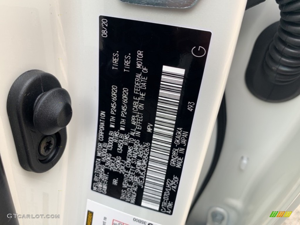 2021 4Runner Color Code 070 for Blizzard White Pearl Photo #139842661