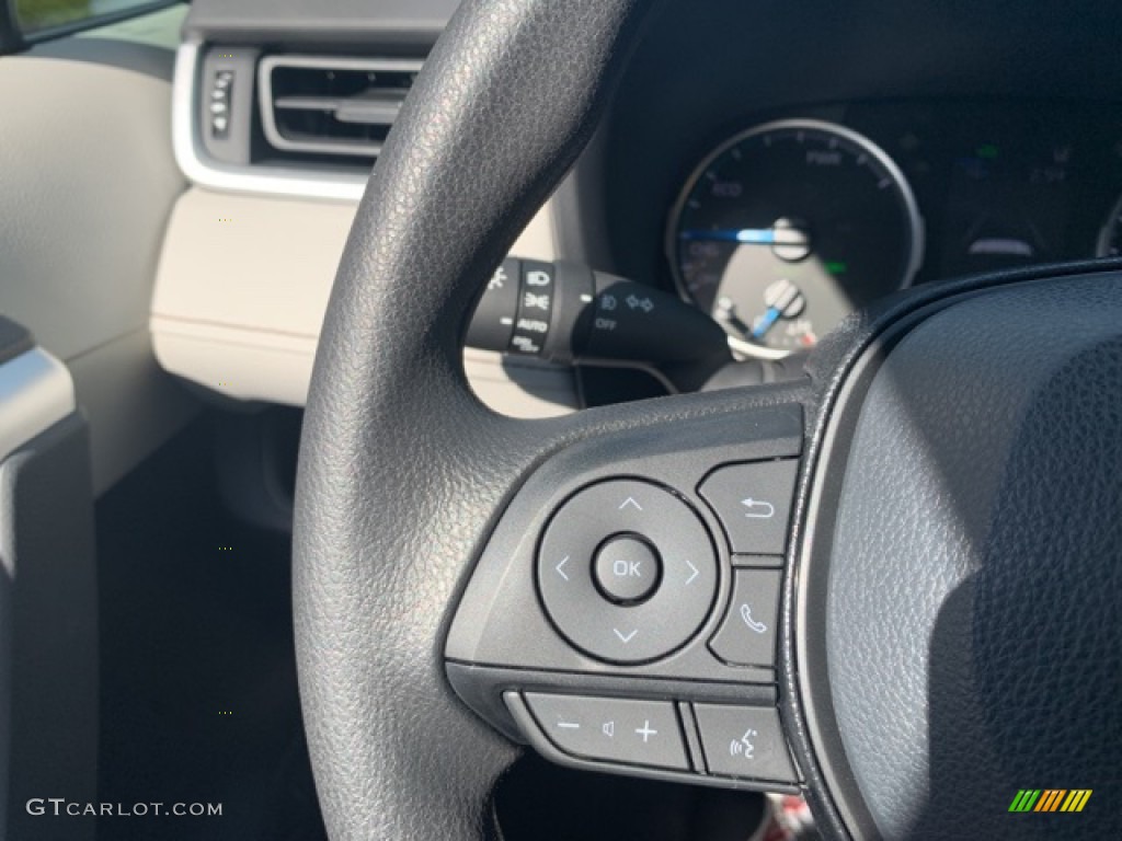 2021 Toyota RAV4 XLE AWD Hybrid Black Steering Wheel Photo #139842918