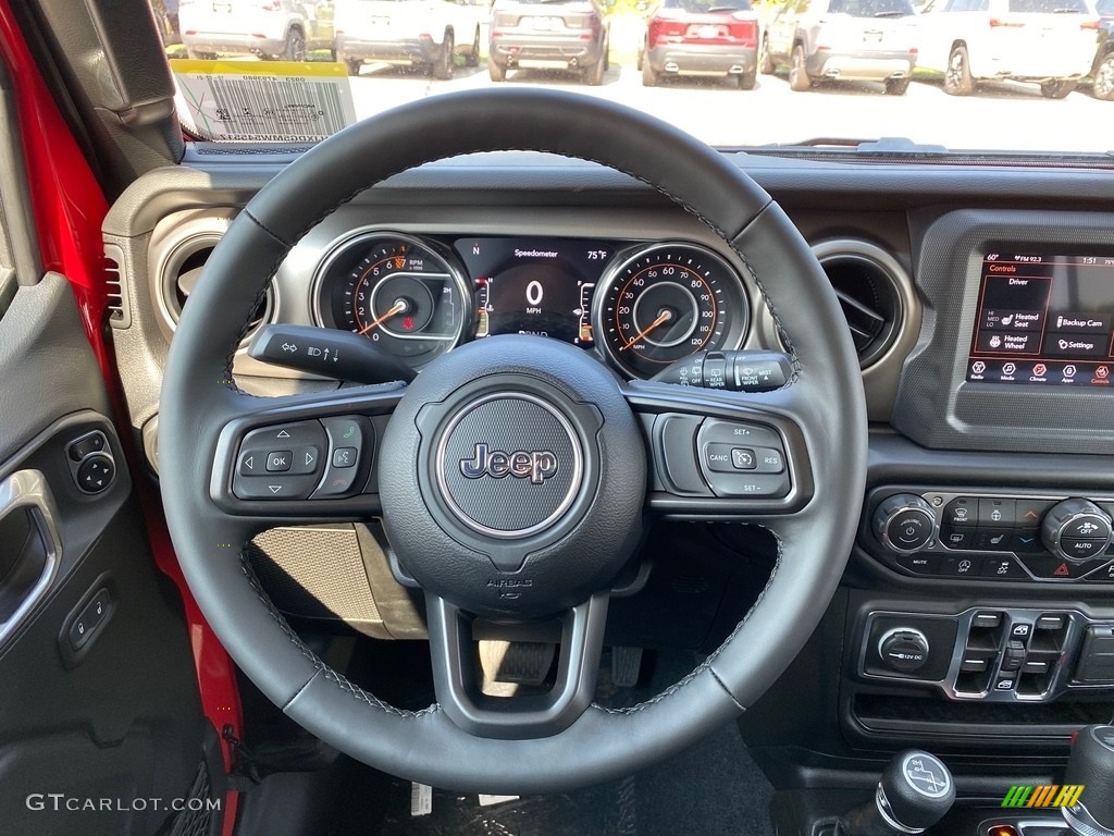 2021 Jeep Wrangler Unlimited Willys 4x4 Black Steering Wheel Photo #139843074