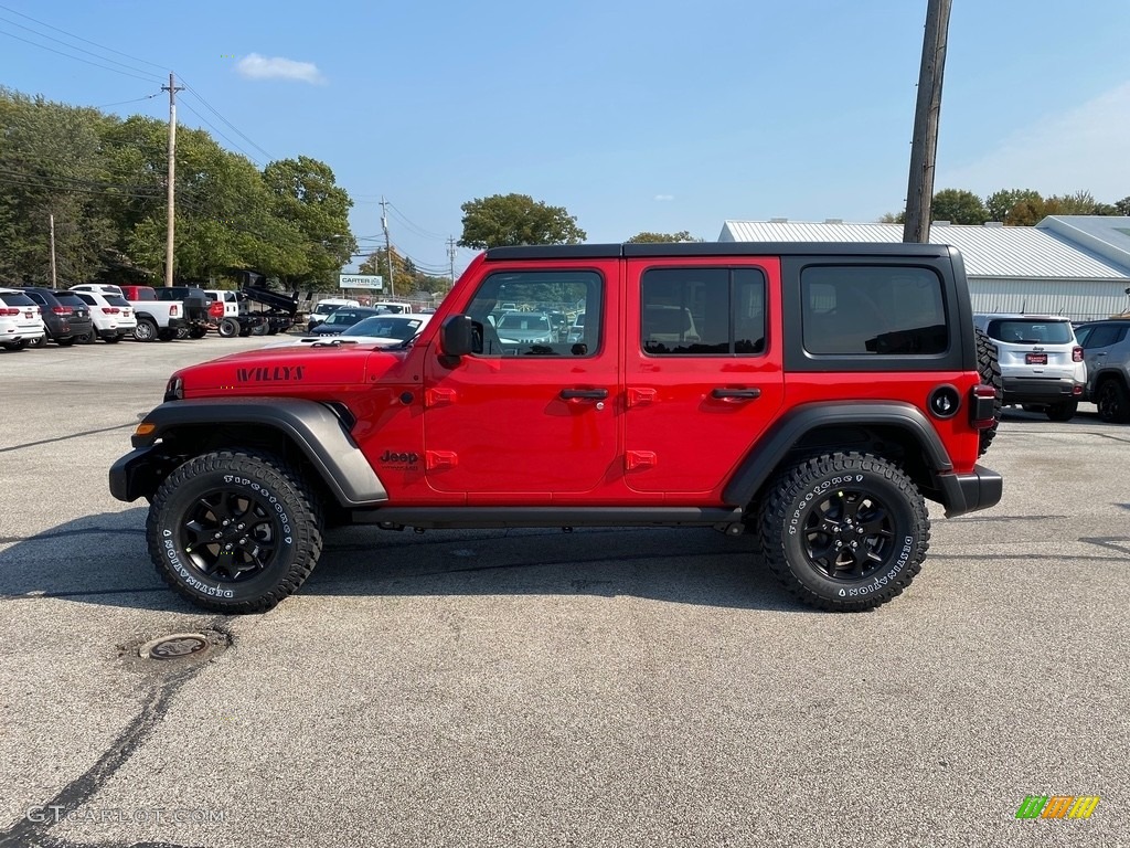 Firecracker Red 2021 Jeep Wrangler Unlimited Willys 4x4 Exterior Photo #139843140