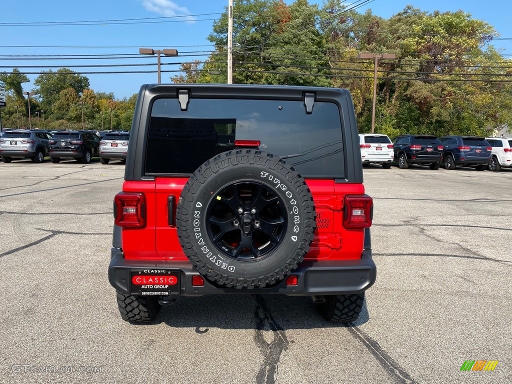 2021 Wrangler Unlimited Willys 4x4 - Firecracker Red / Black photo #10