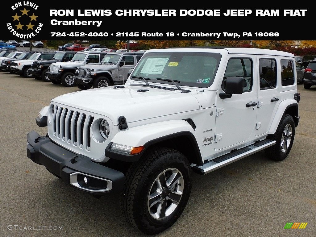 2021 Wrangler Unlimited Sahara 4x4 - Bright White / Dark Saddle/Black photo #1