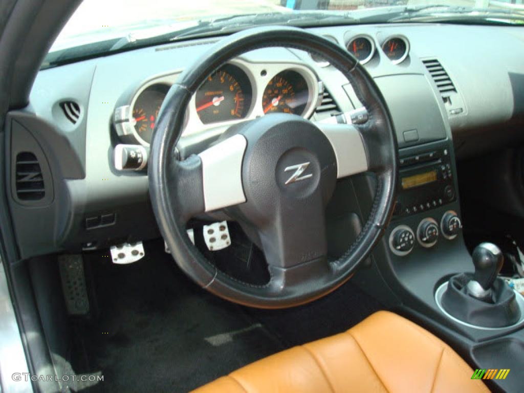 2005 350Z Touring Coupe - Silverstone Metallic / Burnt Orange photo #9