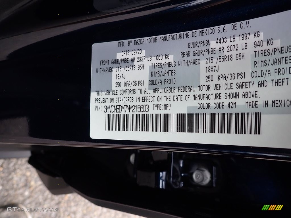 2021 CX-30 Premium AWD - Deep Crystal Blue Mica / Black photo #12