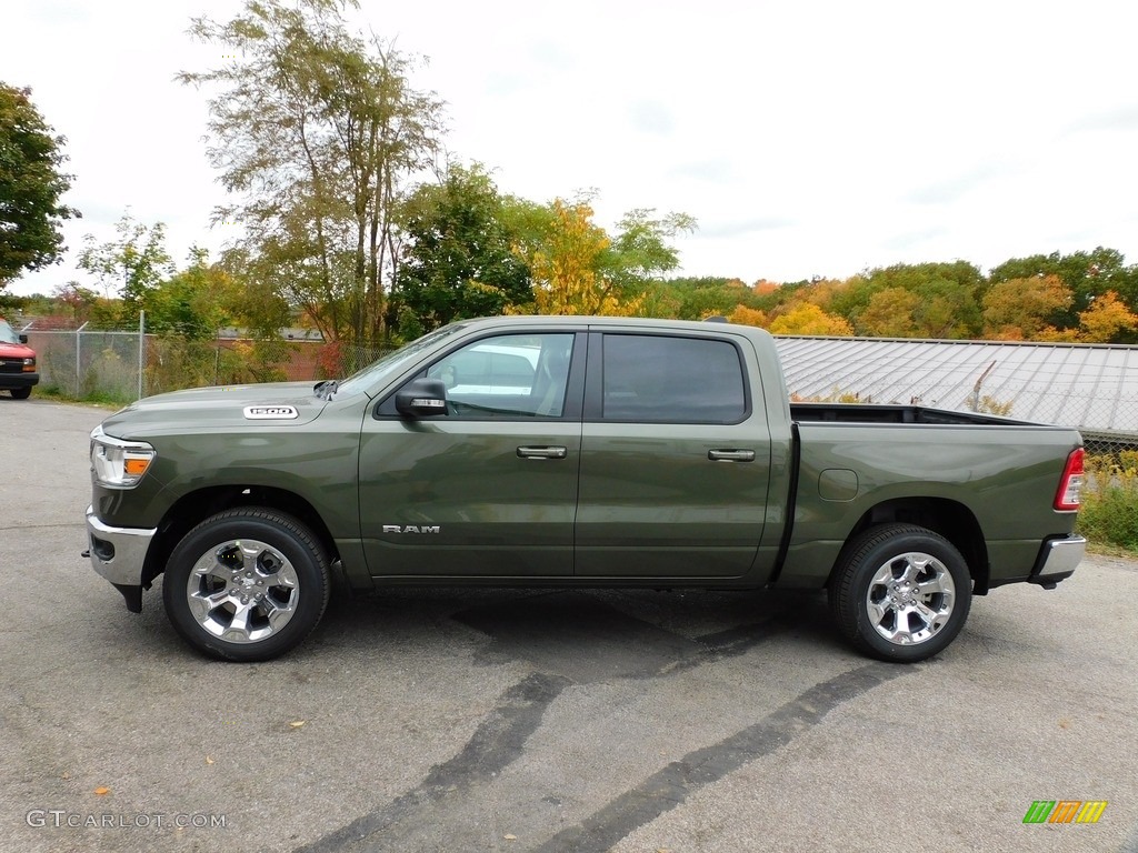 Olive Green Pearl 2021 Ram 1500 Big Horn Crew Cab 4x4 Exterior Photo #139845438