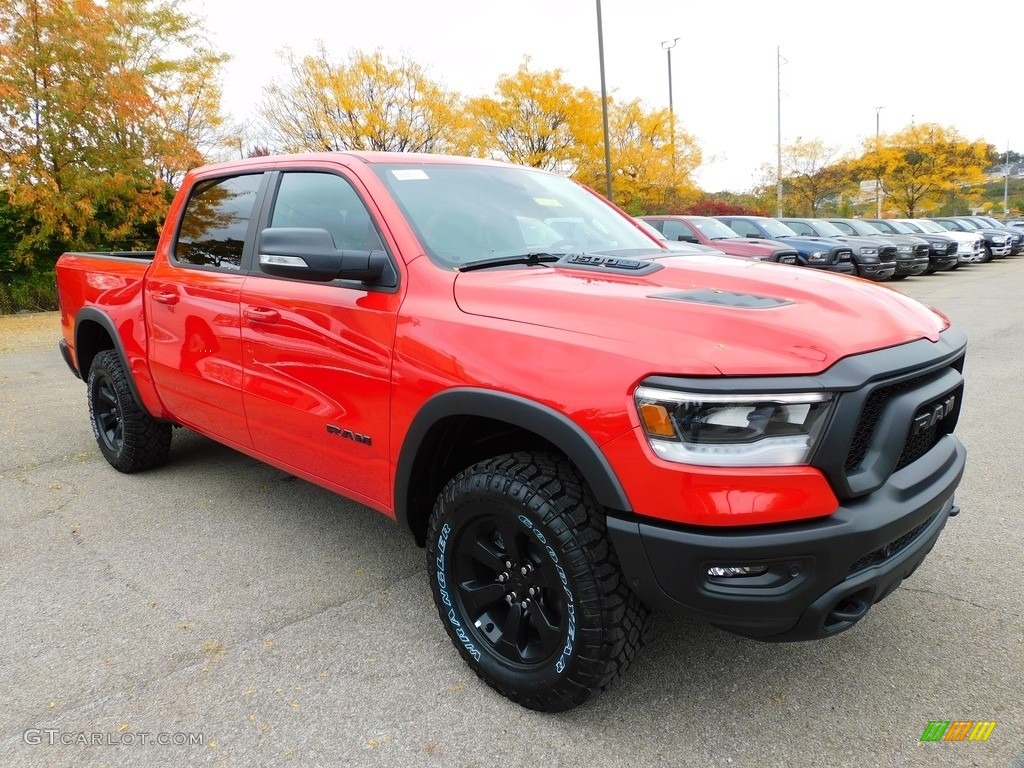 Flame Red 2021 Ram 1500 Rebel Crew Cab 4x4 Exterior Photo #139845744