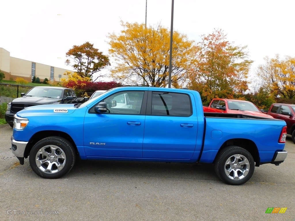 Hydro Blue Pearl 2021 Ram 1500 Big Horn Crew Cab 4x4 Exterior Photo #139846263