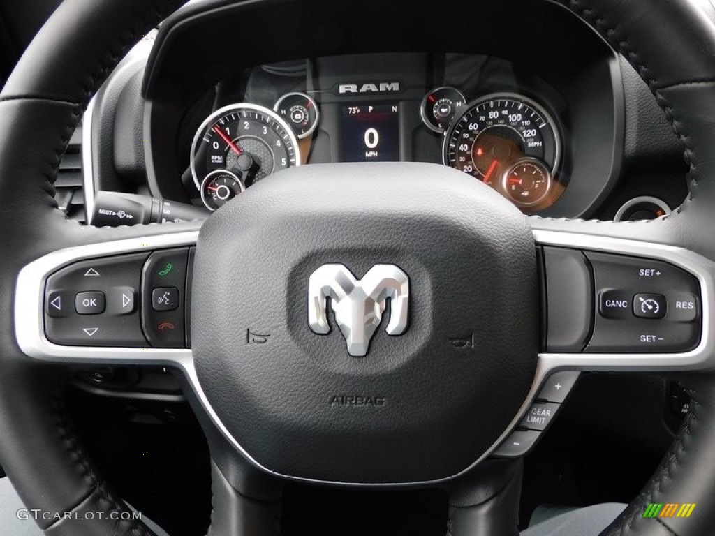 2021 Ram 1500 Big Horn Crew Cab 4x4 Black Steering Wheel Photo #139846440